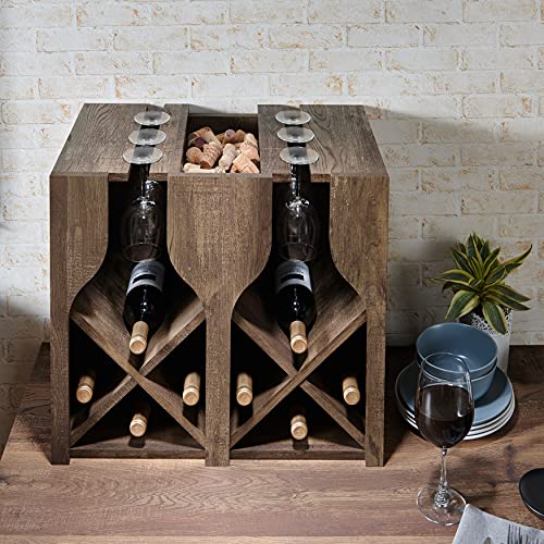 Soporte para 8 Botellas Moderno en Madera 23 in miniatura 4
