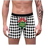 IFOUNDYOU Weihnachtsunterhosen Männer Herren Unterhose für Männer Bulge Pouch Webboxer Slip Lustiges Bunte Boxershorts Stretch Bemque Unterwäsche Hochwertiger Boxer Hipster Panties mit Beutel Eingriff