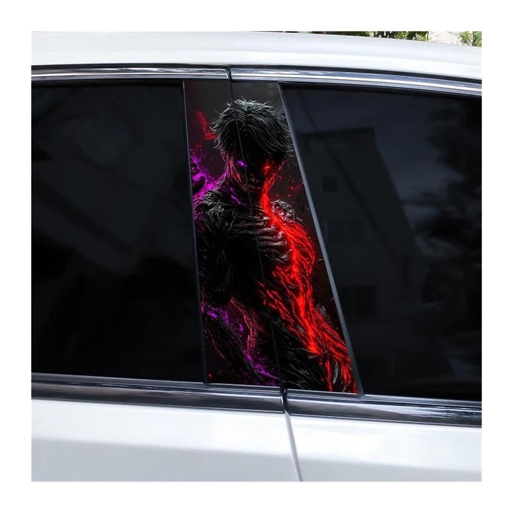 Body Parts 2pcs Horror Skull Grim Reaper Car Center Pillar Stickers Vinyl Self-Adhesive Stickers(B)