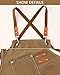 Kvimvty Canvas Cross Back Heavy Duty Work Tool Apron, Carpenter Apron, Woodworking Apron with Large Pockets Waterproof Adjustable Chef Apron