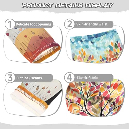 Bolaz Toddler Girls Leggings Printed Yoga Pants Leggings Colorful Leaves Tree for Kids3