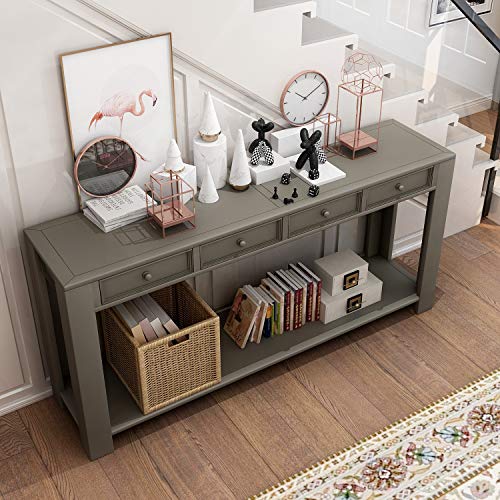 Console Tables for Entryway, Norcia 64" Wide Elegent Hallway Table with 4 Drawers