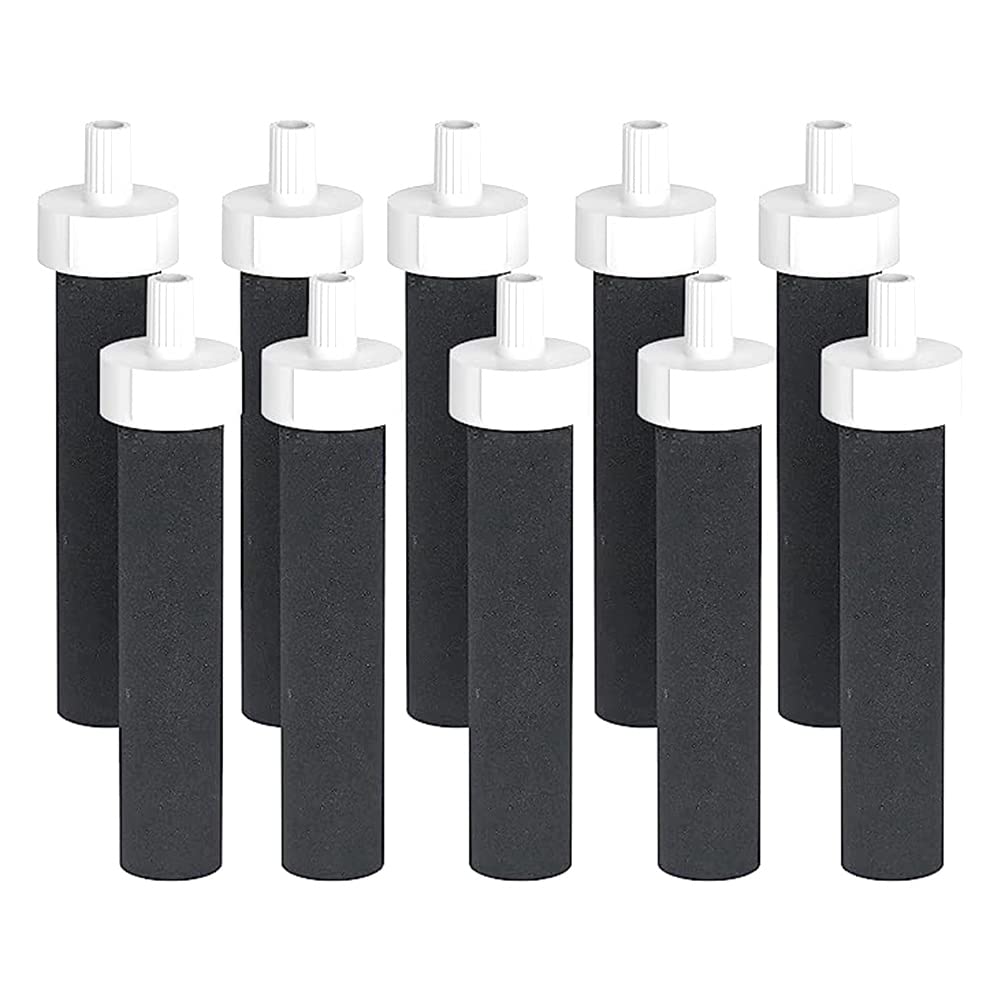 Kqcibz Replacement Spare Parts Activated Carbon Water Bottles Filters for BB06, Hard Edge, Sport Bottles Filters, 10 Count, Black