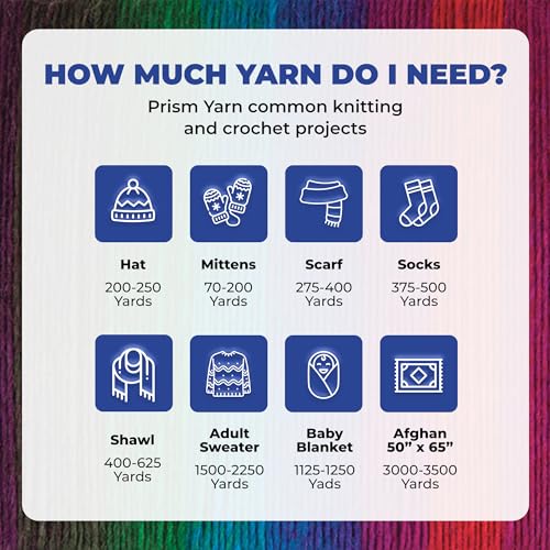 Image of Mary Maxim Prism Yarn, Acrylic Multicolor DK Yarn, 290 Yards, Stained Glass | Ombre Yarn, 3 Weight, Machine Wash, For Knitting and Crochet, Create Baby Items, Blankets, Afghans, Clothing Variegated Yarn