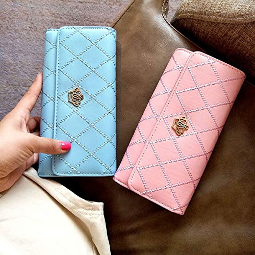 ZhengYue PU Leather Wallet for Women Crown Ladies Girls Coin Zipper Long Purse,Female's Money Bag with Multiple Card Slots and Card Holders Phone Pocket - Image 7