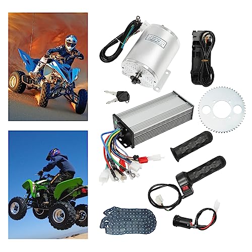 Casyi Kit motor sin escobillas 48-72V 3000W, motor eléctrico de alta velocidad 6000RPM DC Dirt Bike motor w/3 velocidades controlador y acelerador para scooter eléctrico E-Bike motor moto Kit de