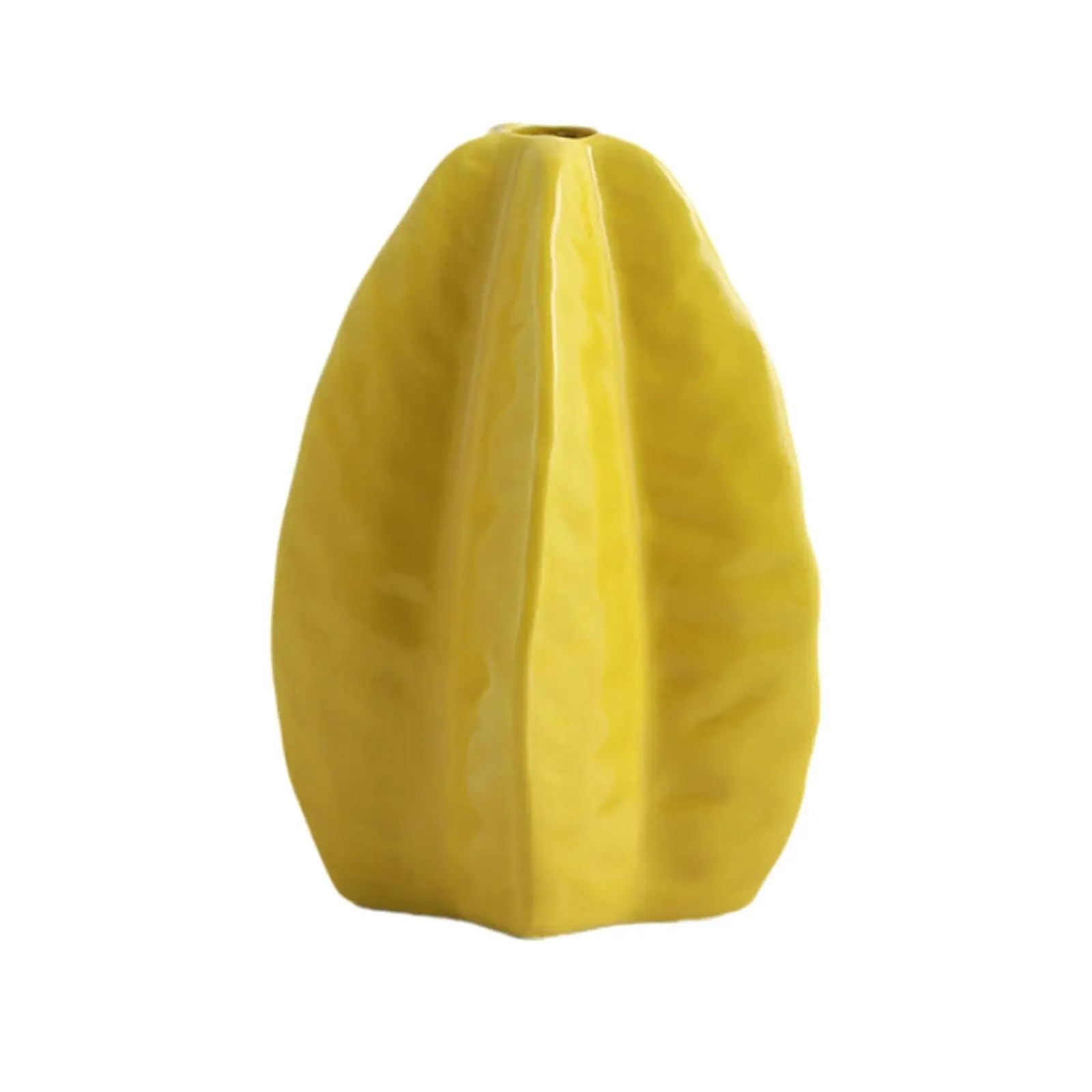 Geometric Vases Creative Geometric Vase Porcelain Flower Pot Arrangement For Balcony Mantel Office Table Centerpiece(Yellow)