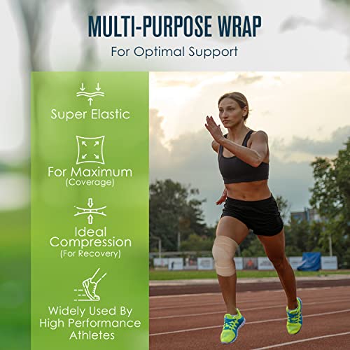 Houseables Elastic Bandage Wrap 6 Inch, Chest Compression Wrap, Compression Bandage, Cotton, for Legs, Lymphedema, Women, Men, Medical, Knee, Ankle, Arm, Foot, Hand, Injury, Reusable, 13’-15’, 2 Pack - Image 4