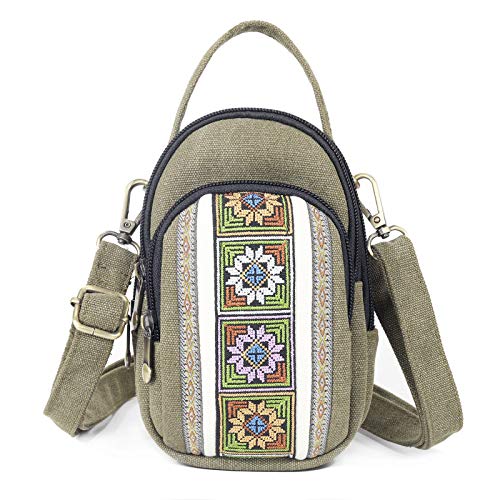 SILKAREA Canvas Small Crossbody Bag Cell Phone Purse for Women Embroidered Shoulder Bag Handbags Wallet Bag Pouch2