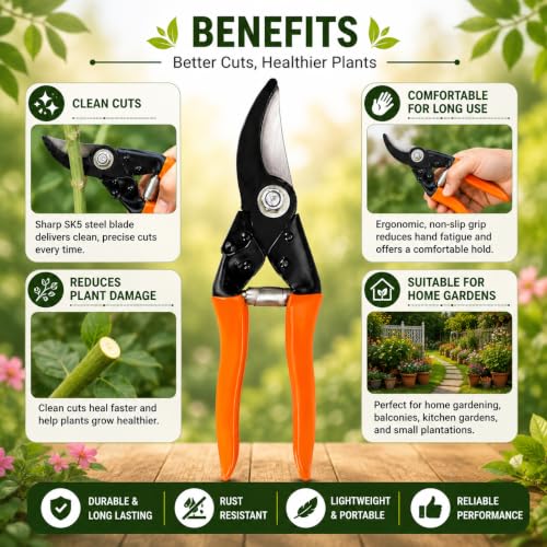 Image of Indian Gardens - Professional Major Cutter | Sharp Garden Pruner for Plant Trimming, Branch Cutting & Garden Maintenance | Heavy Duty Gardening Tool