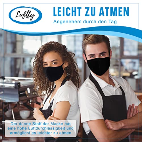 Stoffmaske schwarz | Behelfs Mundschutz waschbar | Maske mit Filter – Bild 6