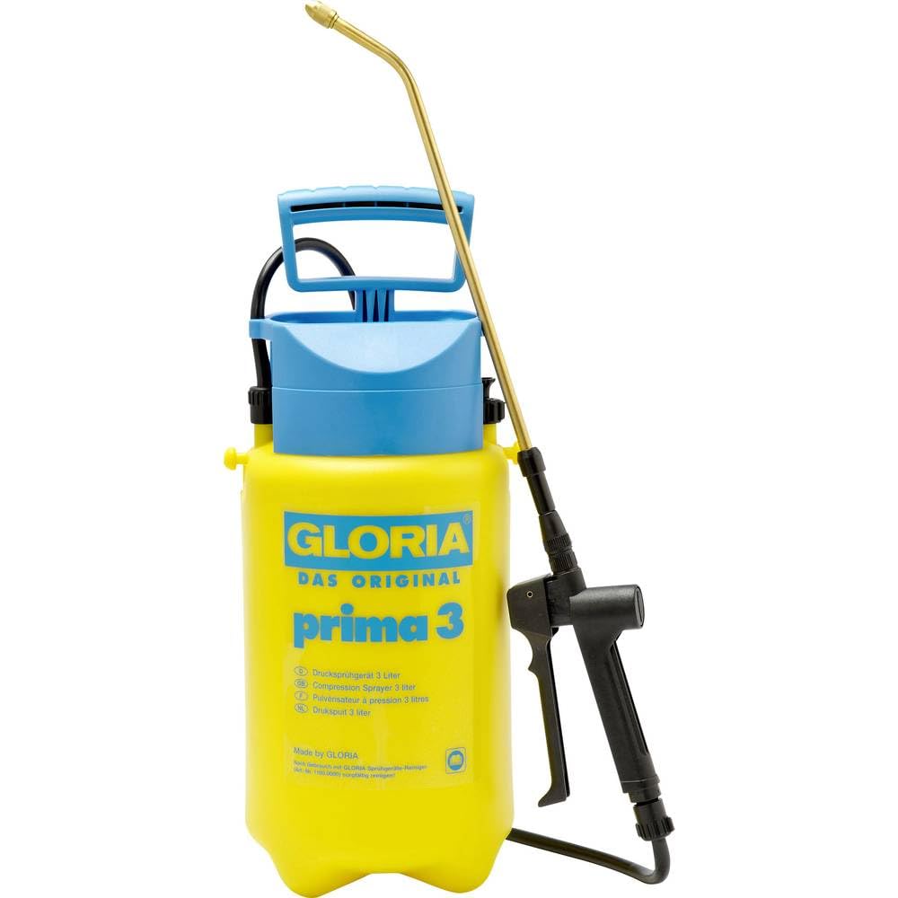 GLORIA Pulverizador a Presión Prima 3 | 3L Pompa de Jardín y Balcón | 3 Bar | Capacidad 3L | Lanza y boquilla regulable de latón | Para huerto urbano y terraza | Ideal para pequeños jardines
