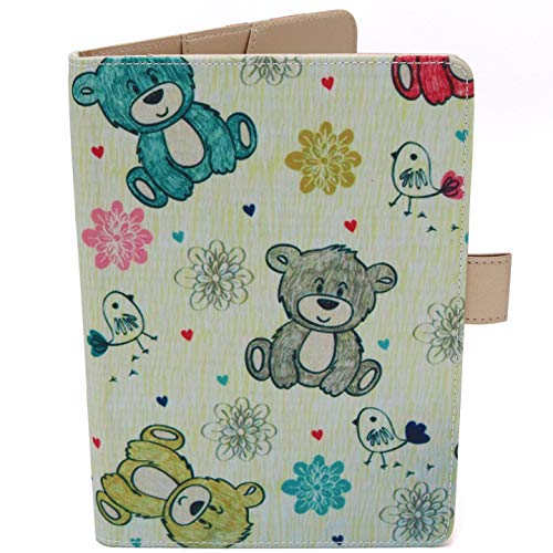 Protège Carnet De Santé Pour Bébé – Motif Ours – Format A5 15x21 cm – Rabats Pour Ranger Les Ordonnances
