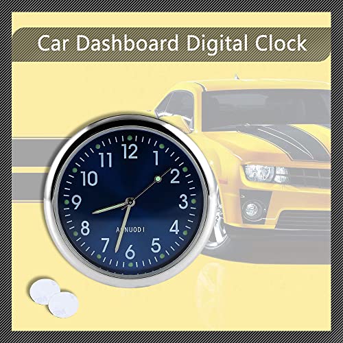 Car Clock, Mini Analog Car Clock Quartz Clock, Stick On Car Dashboard Clock, Mini Tiny Small Luminous Car Vent Clocks Watch Fit For Dashboard/ Boat/ Bike/ Home (Blue Luminous) #TOP6