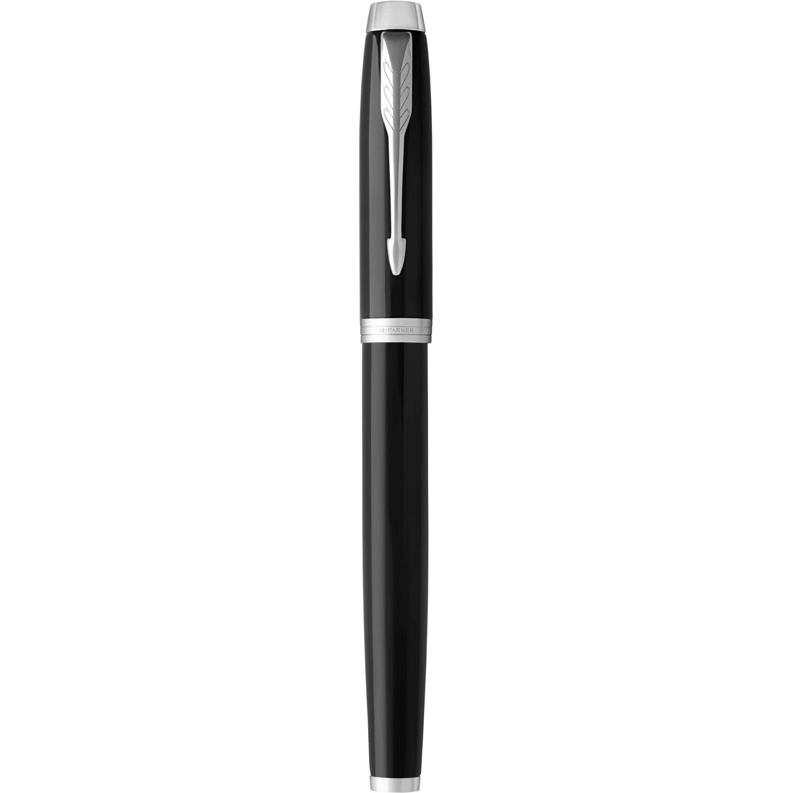 Parker IM Rollerball Pen Fine Point Black Ink Black Lacquer Chrome Trim