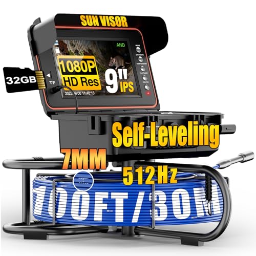 100FT Self-Leveling Drain Camera with 512Hz Transmitter