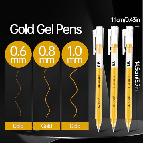 Set 3 Bolígrafos de Gel Dorados GETHPEN miniatura 2