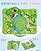 Boaretiu Tablet Case - Cute Cartoon Silicone Cover with Adjustable Shoulder Strap & Rotating Stand for Kids Boys Girls, for iPad 9th/8th/7th Generation 10.2 inch Case (2021/2020/2019), Green Dinosaur