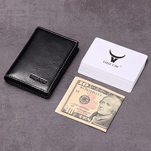 Image of HISCOW Business Card Holder with Large Compartment - Full Grain Leather