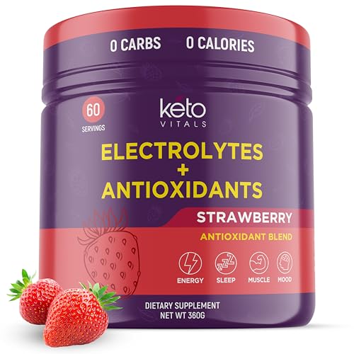 Image of Keto Vitals Antioxidant Electrolytes Powder - Blend Electrolytes with Potassium, Magnesium, Sodium, Calcium | Keto Electrolytes Supplement Energy Drink Mix | Sugar-Free, Zero Calories, Zero Carbs