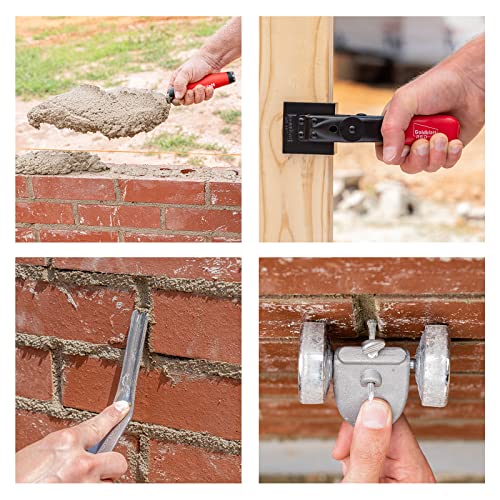 Goldblatt 12PC Masonry Hand Tool Set Organized in Tool Bag - Philadelphia/Pointing/Margin/Tuck Pointing Trowel, Skate Wheel Joint Raker, Convex Brick Jointer, String Line & Jag-clamp, Masonry Brush - Image 7