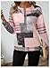 SOLY HUX Women's Color Block Printed Sweatshirt Half Zip Crew Neck Long Sleeve Casual Pullover Tops Pink Printed Small