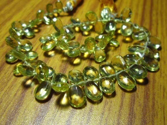 Quartz miel briolette LKBEADS pour personnaliser vos colliers en pierres véritables