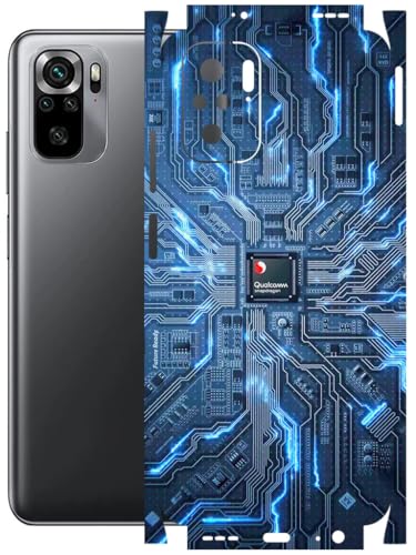 Image of AtOdds - Full Body Back Screen Guard Protector Film - Lamination Wrap Skin Sticker Compatible with REDMI Note 10 | Scratchproof Matte Finish (Circuit)