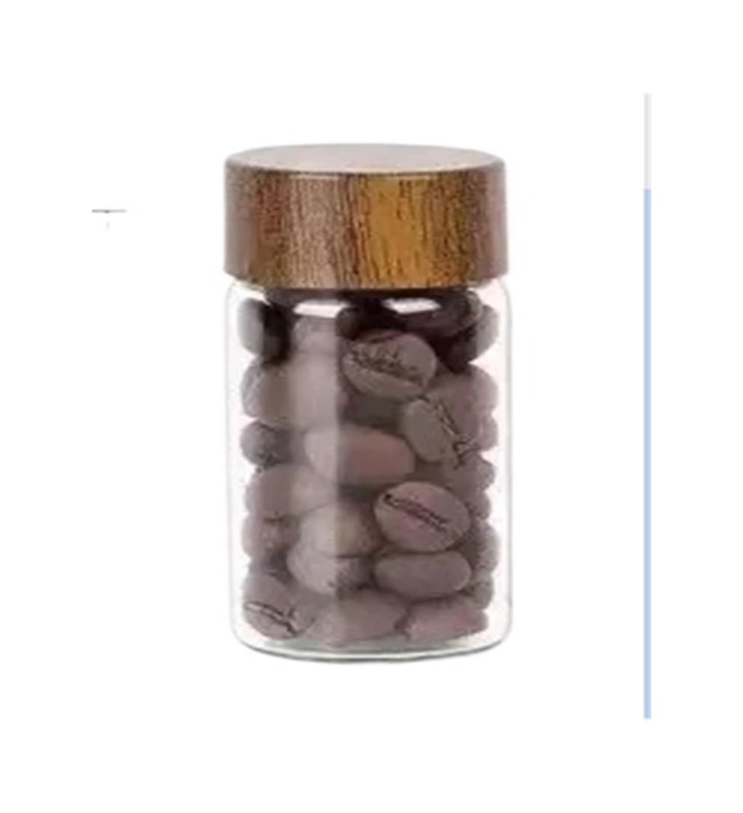 ZNJAMN 3pcs Mini Glass Bottles Transparent Storage Container Tube Portable Coffee Beans Spice Jars DIY Vials With Wood Lid for Pickling(30ml)