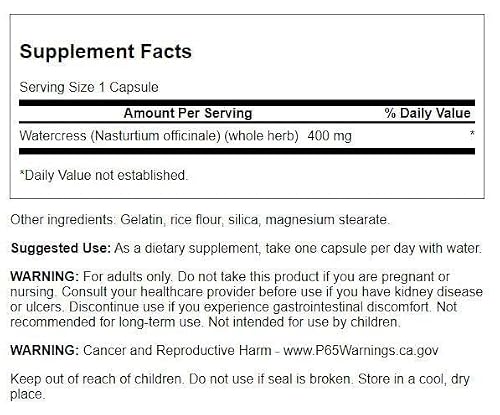 Swanson Full Spectrum Watercress 400 Milligrams 60 Capsules - Thumbnail 2