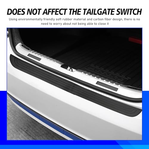 Image of Car Rear Bumper Protector, 35inch x3.15inch Rear Bumper Protector, Car Rear Bumper Edge Guards, Trunk Anti-Collision Sticker, Rubber Anti-Scratch Automotive Exterior Accessories (Black)