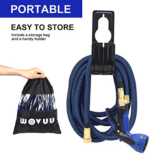 50ft Garden Hose Expandable Water Hose with 10 Function Nozzle, Leakproof Expanding Flexible Outdoor Yard Hose with Solid Brass Fittings, Extra Strength 3750D Durable Car Wash Hose Pipe