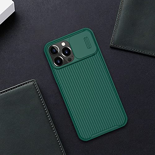 Image of for iPhone 14 Pro Max Case Compatible with MagSafe, Built-in Slide Camera Cover Silicone Bumper and Hard PC Back Shockproof Military-Grade Protective Case for iPhone 14 Pro Max 6.7 inch (Green)
