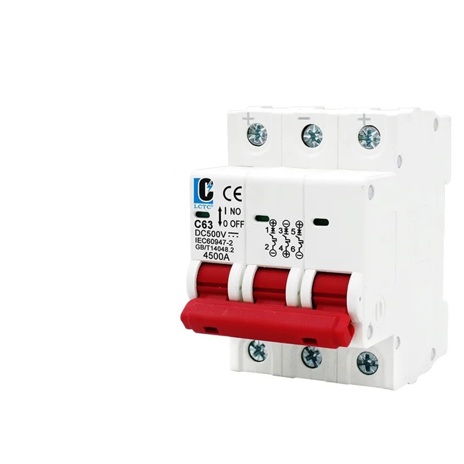 Interrupteur de protection contre les surcharges solaires 500V DC 3P rail DIN