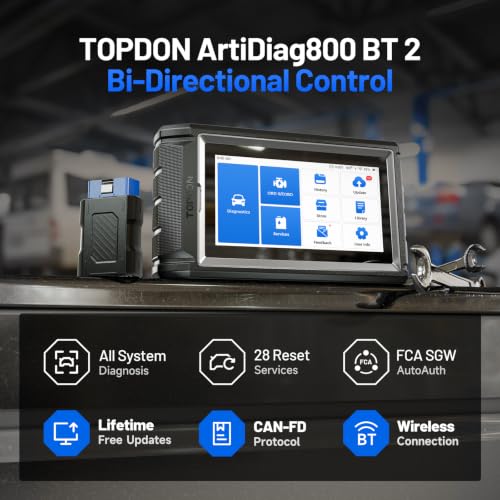 Image of TOPDON AD800BT 2 OBD2 Scanner, Bidirectional Scan Tool, 28+ Reset Services