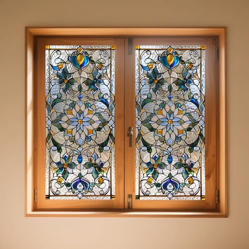 Película para ventana con diseño floral 17.7x39.3 pulgadas miniatura 7