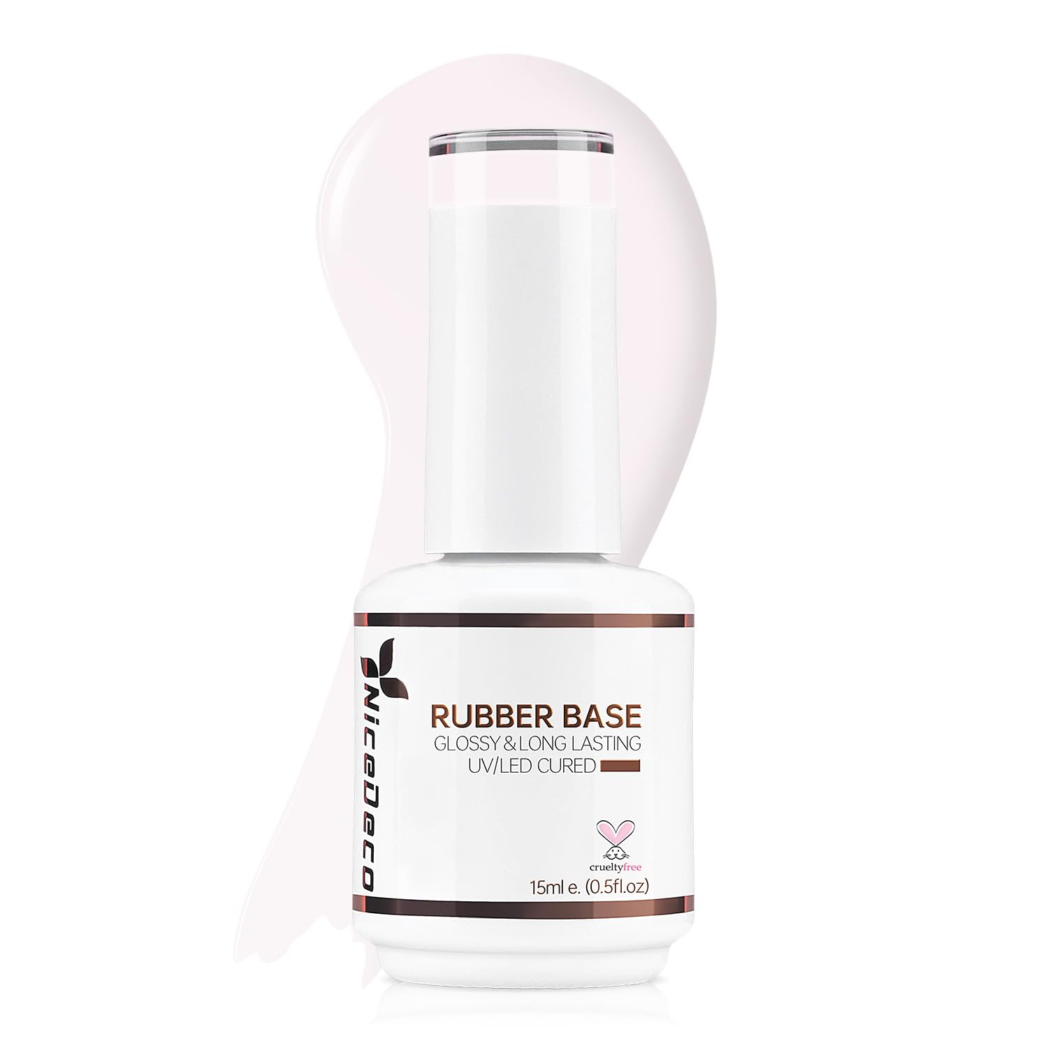 Nicedeco Base Rubber para Uñas Esmaltes Semipermanentes en Gel Base de Caucho UV/LED Soak-Off Colores Vibrantes y Duraderos 15ML 06 — view 13