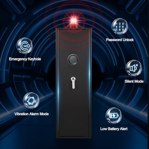 Image of Marcree 5-8 Gun Safe, Gun Cabinets for Rifles and Shotguns, Gun Safes for Rifles and Pistols with Adjustable Racks & Pistol Storage, Quick Access Rifle Safes, No Assembly