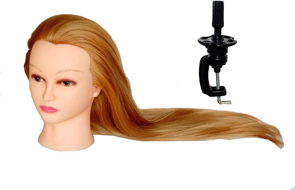 ROVA Beauty 28-30" Cosmetology Mannequin Manikin Training Head Synthetic Fiber with Clamp - Kelly