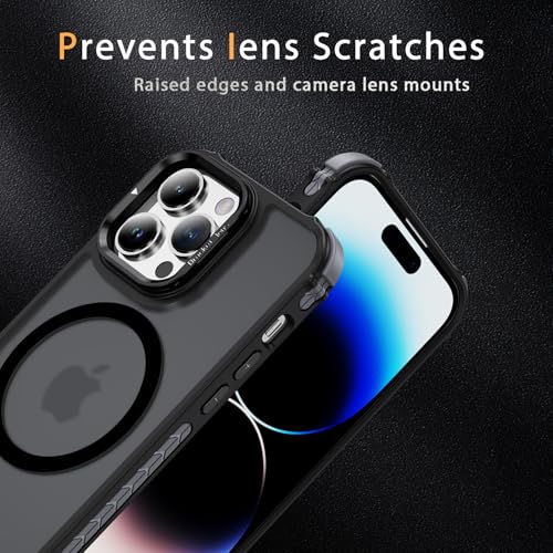 Coque iPhone 14 Pro Max magnétique noire avec support intégré compatible MagSafe - 5
