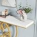 Tribesigns 55 Inch Console Table for Hallway, Faux Marble Gold Entryway Table with Geometric Metal Base, Modern Narrow Sofa Accent Table for Entrance, Living Room, Foyer (White & Gold)
