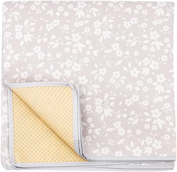 Baby Splat Mat for Under High Chair - WWaterproof and Washable Eating Mat for Toddlers&Kids, Portable Play Mat and Table Cloth 43 inch (Flower)