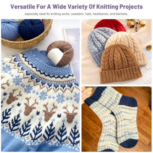 Image of Katech Interchangeable Knitting Needles Set- 9 PRS Circular Knitting Needle | Size 2.5, 4, 5, 6, 7, 8, 9, 10,11, Round Knittings Needles for Beginner w / 5 Cable, Case Accessories for Sweater Sock Blanket