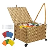 Greenstell File Cabinet with 20 Hanging Filing Folders, Mobile File Cabinet for Home Office, Decorat