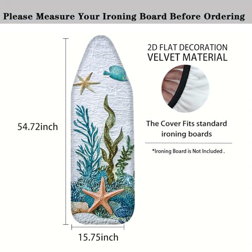 Image of Nuxovilar Sea Creature Ironing Board Cover 15x54 Inches Polyester