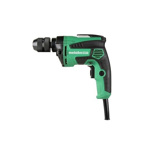 Metabo HPT Drill, Corded, 7-Amp, 3/8-Inch, Metal Keyless Chuck, Variable Speed w/ Dial, Rubber Over-Molded Handle, Forward / Reverse, 5-Year Warranty (D10VH2)