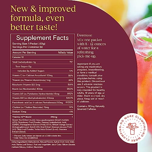 Image of Yoli Passion Energy Powder Mix, Raspberry Lemon, Sugar-Free, 90 Servings | Bulk 90-serving raspberry lemon energy drink mix with green tea and guarana for endurance, stamina, and daily performance.