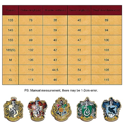 ZHIXUN Gryffindor Costume Deluxe,Uniforme da