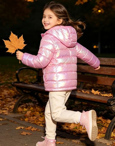 Image of Lovekider Girls Winter Coat Shiny Gradient Lightweight Puffer Jacket 4-12Y