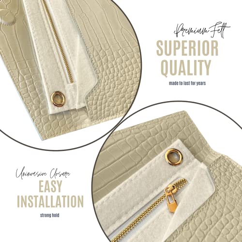 Uptown Clutch Conversion Kit With Gold Chain Wristlet Insert Wallet On Chain Woc Uptown Pouch Insert (Beige) #TOP4